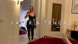POV TENGA HANDJOB FROM REDHEAD PAWG IN LATEX WITH BIG TITS – ZARA DUROSE