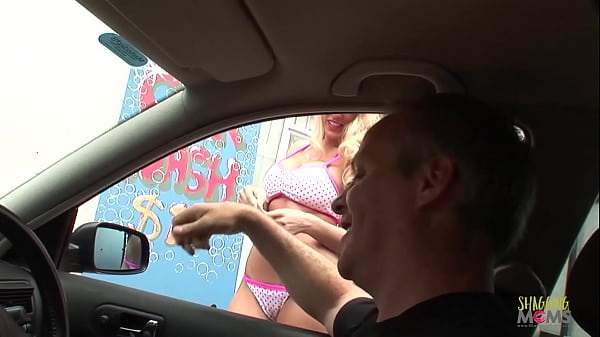 Stacey Saran washes a car before getting her throat and pussy drilled